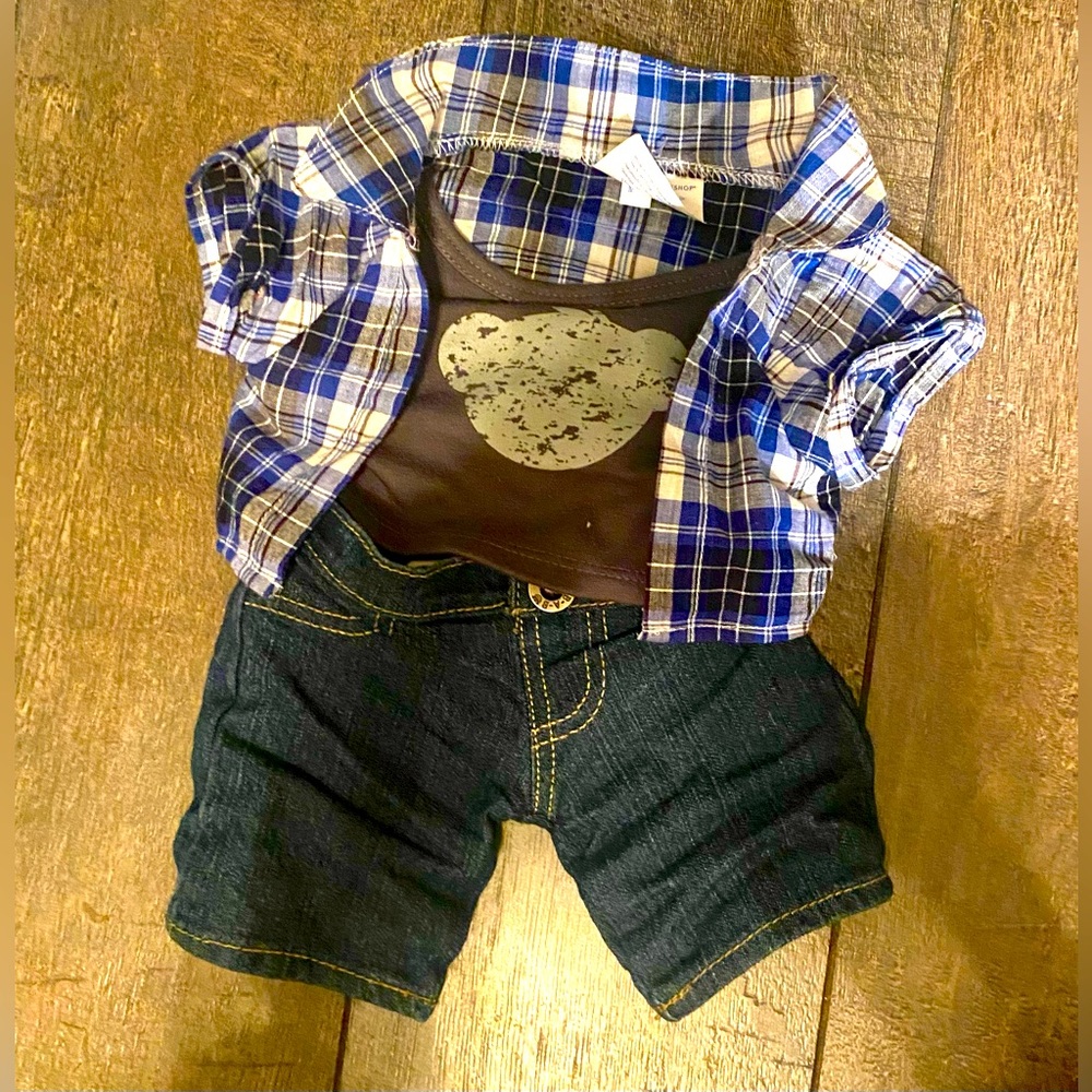 Build-A-Bear, Jean shorts and top outfit